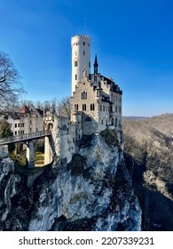 Schloss Lichtenstein Castle Over Cliff 