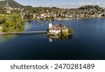 The "Schloss Ort" in Gmunden in Upper Austria - aerial photography