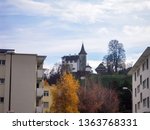 Schloss Schauensee and Autumn leaves in Kriens in autumn, Lucerne, Central Switzerland, Switzerland