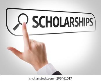 Scholarships Written In Search Bar On Virtual Screen