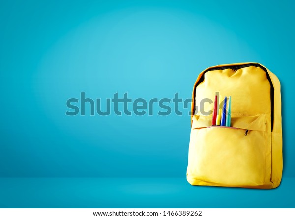 School Backpack Free Space Your Decoration Stock Photo Edit Now