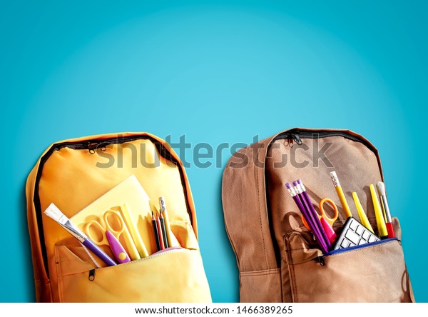 School Backpack Free Space Your Decoration Stock Photo Edit