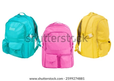 School backpack on isolated background. Teenage style.