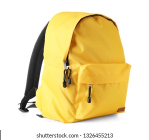 School Backpack On White Background