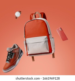 School bag floating with school items advertising photography - Powered by Shutterstock