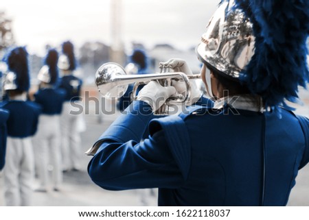 School band performs in marching band