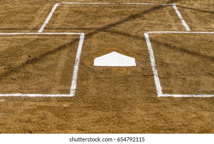 School Baseball Field Home Plate And Batters Box