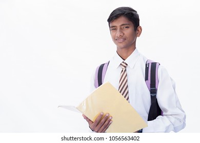 School boy white background