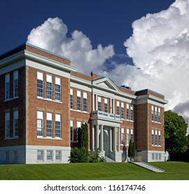 Schulgebäude - Ziegelschule in Nordamerika