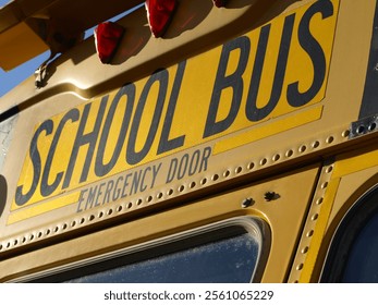 school bus close up of back of bus