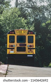 School Bus Driving Away