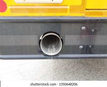 School Bus Exhaust Pipe Tube On Rear Of Bus