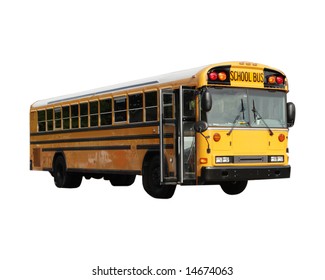 School Bus Isolated On White