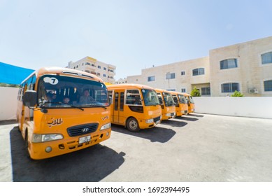 School Bus In A Local School In Irbid Jordan 11/10/2019