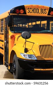 School Bus On The Parking Lot