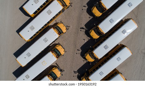 School Bus Waiting To Pick Students Up From School