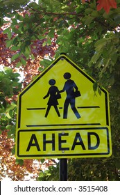 School Crossing Ahead Traffic Sign Stock Photo 3515408 | Shutterstock