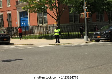 School Crossing Guard At Mary McLeod Bethune School Name For African American Educator Civil Rights Activist Build 1925 On Rochester Ave In Historic  Weeksville Neighborhood Brooklyn NY June 13 2019