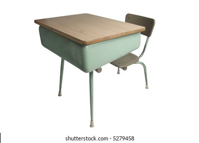 School Desk Isolated On White