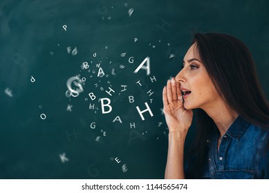 School, English lesson ourse of studying a foreign language. - Shutterstock ID 1144565474
