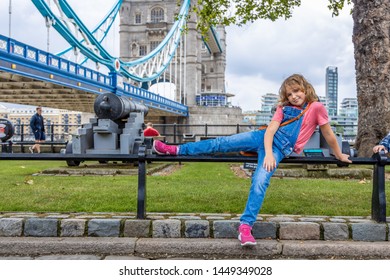 School Girl Near The Tower Bridge In London