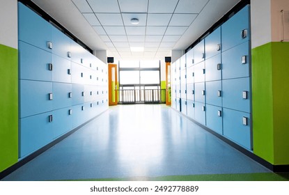 School hallway with storage cabinets - Powered by Shutterstock