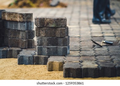 School Janitor Builds A Brick Pathway In School