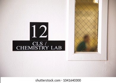 School Lab Door With Window
