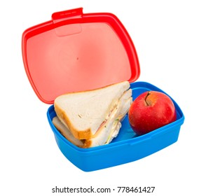 School Lunch Box On White Background, Isolated