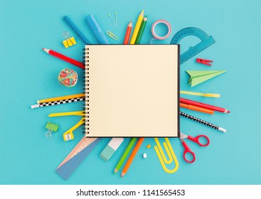 School Notebook Various Stationery Back School Stock Photo 1138111550 ...