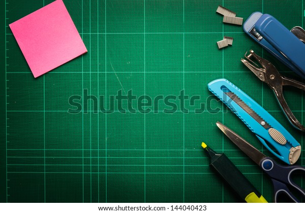 School Office Supplies Frame On Cutting Stock Photo Edit Now