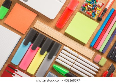 School office supplies desk 
