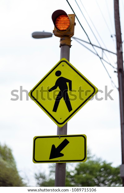 School Pedestrian Yellow\
Crossing Sign