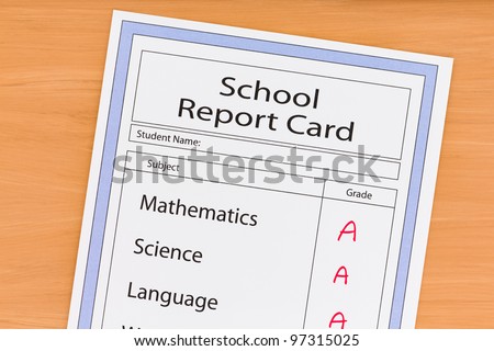 School Report Card showing all A Grades