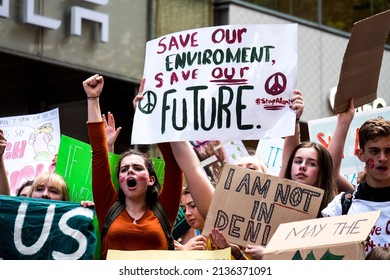 School Students Protest For Climate Action At School Strike For Climate In Sydney, NSW, Australia On 30 November 2018