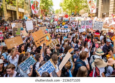 School Students Protest For Climate Action At School Strike For Climate In Sydney, NSW, Australia On 30 November 2018