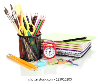 Set School Supplies On White Background Stock Photo 503846383 ...