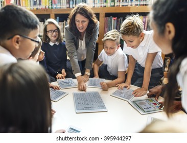 School Teacher Teaching Students Learning Concept