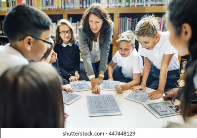 School Teacher Teaching Students Learning Concept