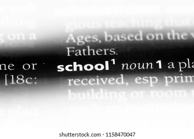 school word in a dictionary. school concept. - Shutterstock ID 1158470047