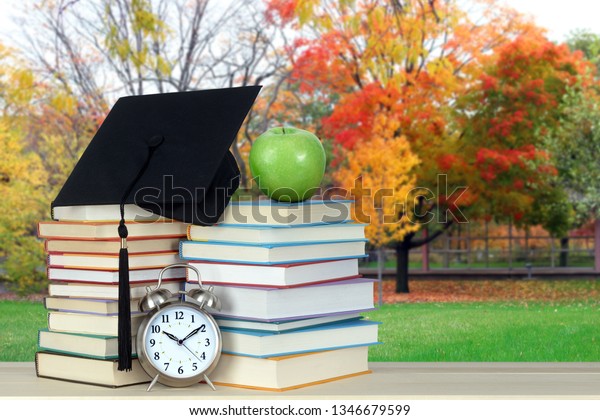 School Yard Autumn Season Decoration Book Stock Image Download Now