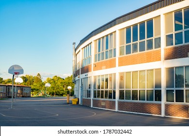 School Yard With Basketball Court 