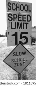 School Zone Speed Limit Sign.