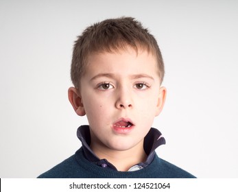 Schoolboy Facial Expression Portrait Child Stock Photo (Edit Now) 119519914