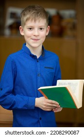 Schoolboy, Middle School Student With A Book.