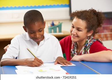 Schoolboy Studying Classroom Teacher Stock Photo (Edit Now) 72419251