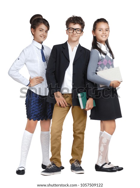 Schoolchildren Wearing School Uniform Full Length Stock Photo (Edit Now ...