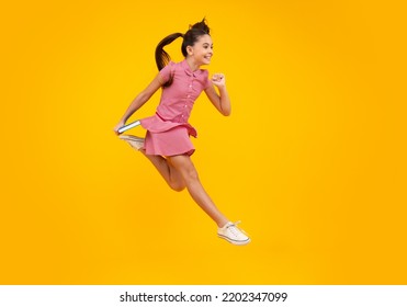 Schoolgirl With Copy Book Posing On Isolated Background. Literature Lesson, Grammar School. Intellectual Child Reader. Happy Teenager, Positive And Smiling Emotions Of Teen Girl.