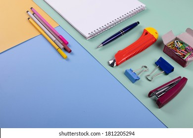 schooling concept represented by different stationary items