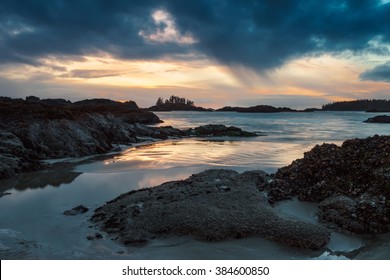 Schooner Cove, Tofino, Ucluelet, British Columbia, Sunset on a Tranquil Secluded Beach